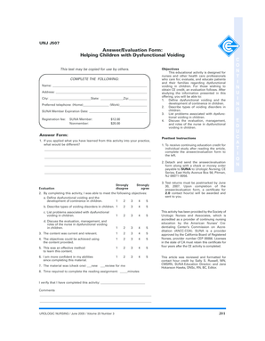 Helping Children with Dysfunctional Voiding Form