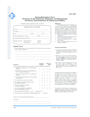 Urinary Tract Infection Evaluation Form