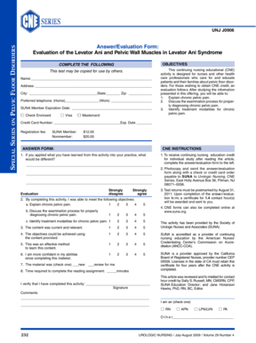Levator Ani Syndrome Evaluation Form