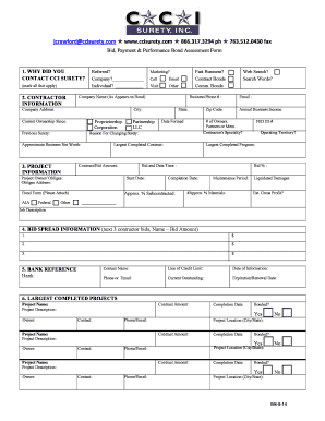 CCI Surety Contractor Bond Application