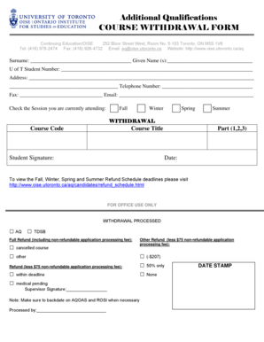 Course Withdrawal Form