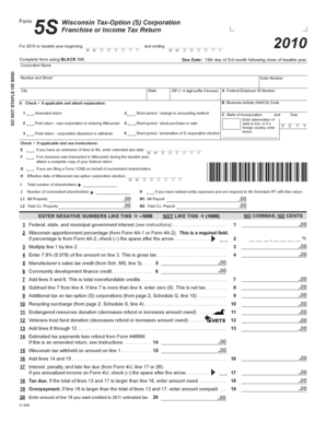 Wisconsin Tax-Option (S) Corporation Franchise or Income Tax Return