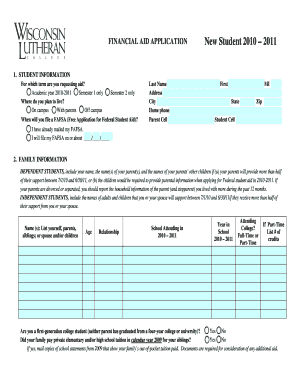 Financial Aid Application Form