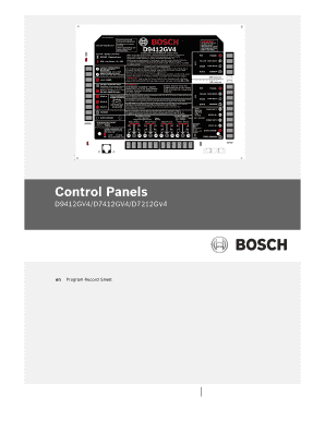 GV4 Series Program Record Sheet