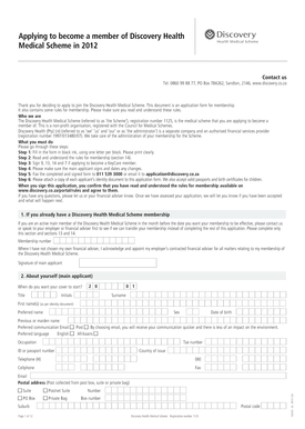 Discovery Health Medical Scheme Application Form