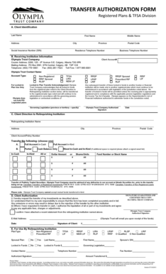 Transfer Authorization Form