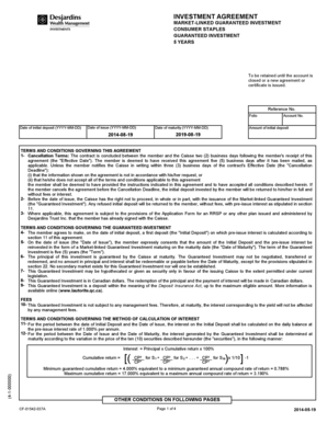 Market-Linked Guaranteed Investment Agreement