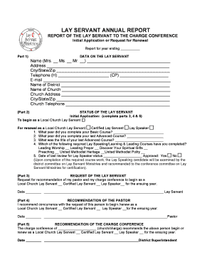Lay Servant Annual Report Form