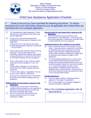 Alaska Child Care Assistance Application