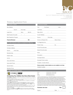 Australian Tenancy Application Form
