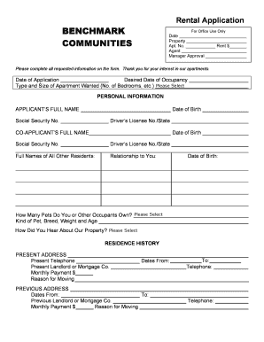 Rental Application Form