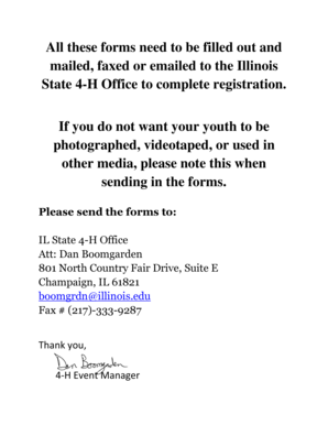 Illinois 4-H Great Debate Conference Emergency Medical Form