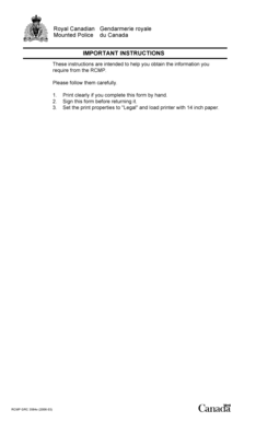 Royal Canadian Mounted Police Consent for Disclosure of Criminal Record Information