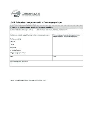 Background Check Application - Invoice Information