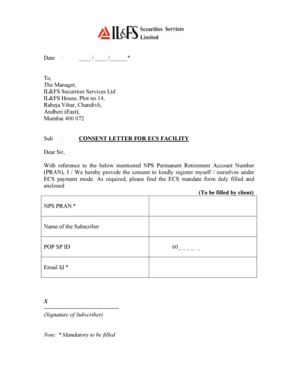 Consent Letter for ECS Facility