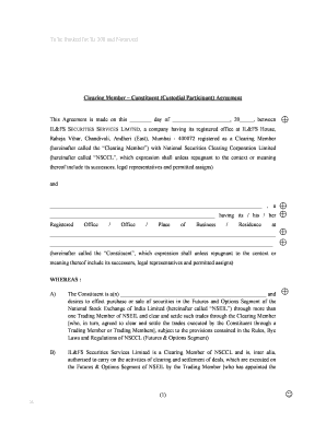Clearing Member Constituent Agreement