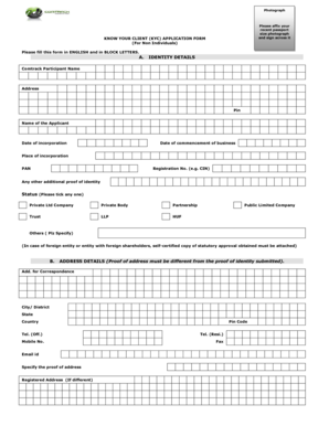 Know Your Client Application Form