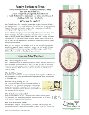Family Birthstone Tree Order Form