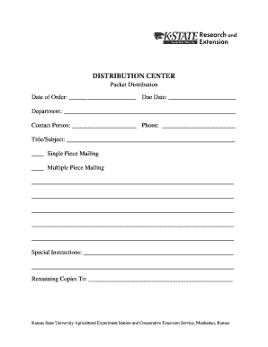 Packet Distribution Form