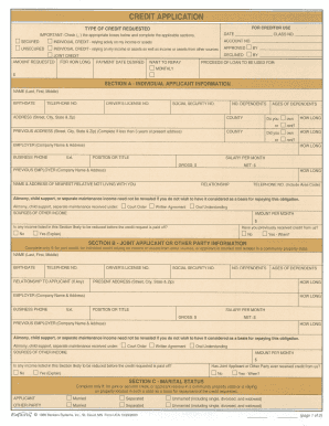 Credit Application Form