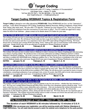 Target Coding Webinar Registration Form