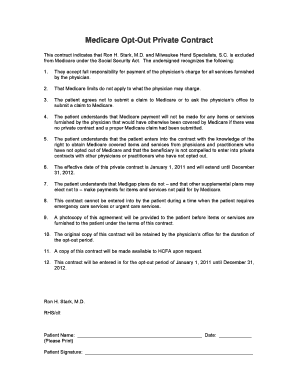 Medicare Opt-Out Private Contract