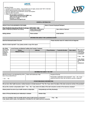 Global Medical Management Claim Form