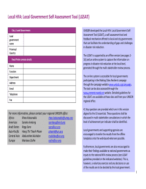 Local Government Self Assessment Tool