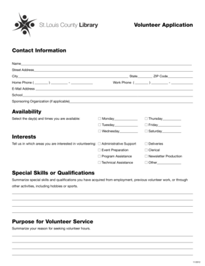 Volunteer Application Form