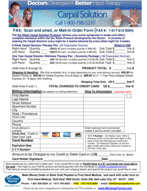 Carpal Solution Order Form