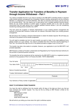 MW SIPP 2 Transfer Application Form