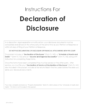 California Declaration of Disclosure