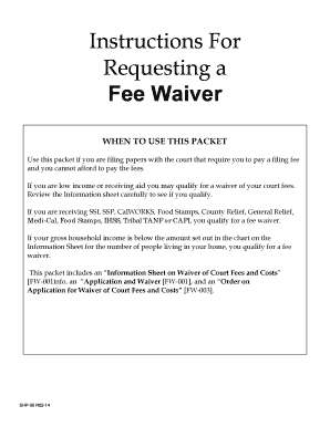 California Court Fee Waiver Request