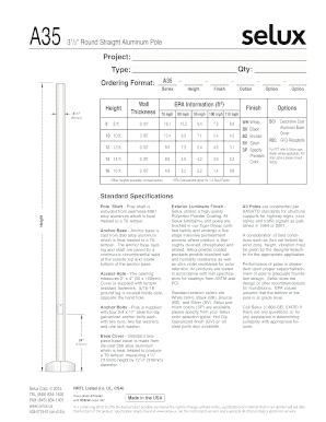 A35 Aluminum Pole Order Form