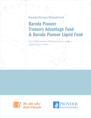 Baroda Pioneer Mutual Fund Application Form