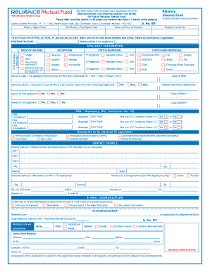 Reliance Interval Fund Application Form