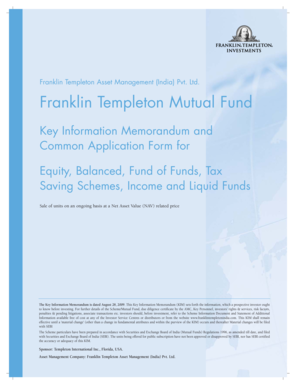 Franklin Templeton Mutual Fund Application Form