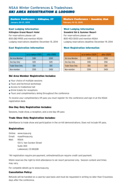 NSAA Winter Conference Registration Form