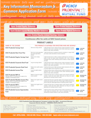 ICICI Prudential Mutual Fund Application Form