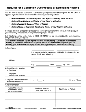 IRS Form 12153 Collection Due Process Request
