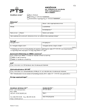 Swedish VHF Radio License Application
