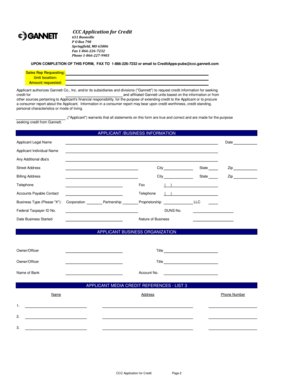 CCC Application for Credit