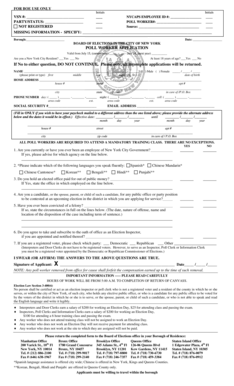New York Poll Worker Application