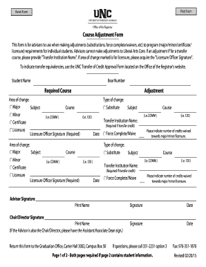 Course Adjustment Form