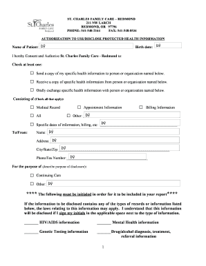 Health Information Disclosure Authorization