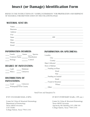 Insect Identification Form