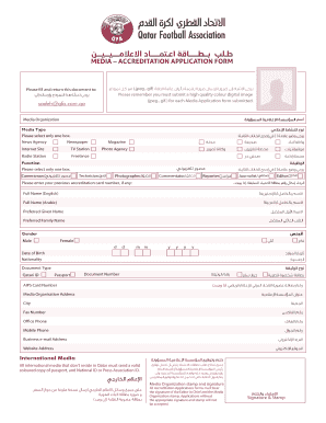 Qatar Media Accreditation Application Form