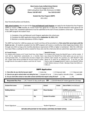 Student Bus Pass Program Application