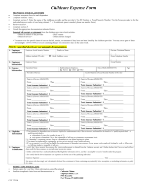 Childcare Expense Form
