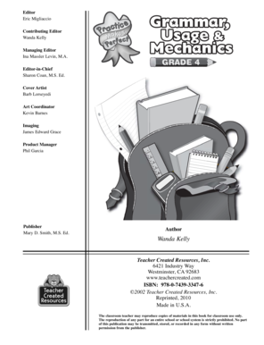 Grammar Usage and Mechanics Workbook